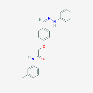molecular formula C23H23N3O2 B302269 N-(3,4-dimethylphenyl)-2-[4-(2-phenylcarbohydrazonoyl)phenoxy]acetamide 