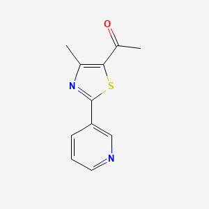 molecular formula C11H10N2OS B3022694 Ethanone, 1-[4-methyl-2-(3-pyridinyl)-5-thiazolyl]- CAS No. 122229-18-9