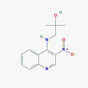 molecular formula C13H15N3O3 B3022700 2-Methyl-1-[(3-nitroquinolin-4-yl)amino]propan-2-ol CAS No. 129655-57-8