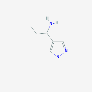 molecular formula C7H13N3 B3022725 1-(1-methyl-1H-pyrazol-4-yl)propan-1-amine CAS No. 936940-61-3