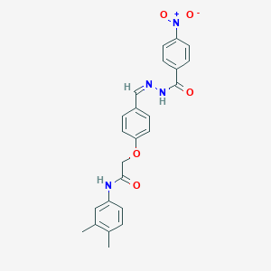 molecular formula C24H22N4O5 B302279 N-(3,4-dimethylphenyl)-2-{4-[(Z)-{2-[(4-nitrophenyl)carbonyl]hydrazinylidene}methyl]phenoxy}acetamide 