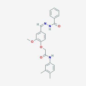 molecular formula C25H25N3O4 B302280 2-[4-(2-benzoylcarbohydrazonoyl)-2-methoxyphenoxy]-N-(3,4-dimethylphenyl)acetamide 