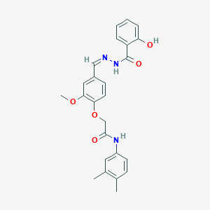 molecular formula C25H25N3O5 B302283 N-[(Z)-[4-[2-(3,4-dimethylanilino)-2-oxoethoxy]-3-methoxyphenyl]methylideneamino]-2-hydroxybenzamide 