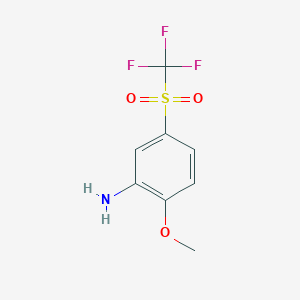 molecular formula C8H8F3NO3S B3022858 2-Methoxy-5-(trifluoromethylsulfonyl)aniline CAS No. 780-90-5