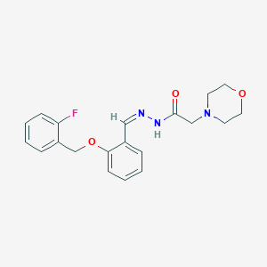 molecular formula C20H22FN3O3 B302288 N'-{2-[(2-fluorobenzyl)oxy]benzylidene}-2-(4-morpholinyl)acetohydrazide 