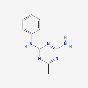 molecular formula C10H11N5 B3022916 s-Triazine, 2-amino-4-anilino-6-methyl- CAS No. 7426-35-9