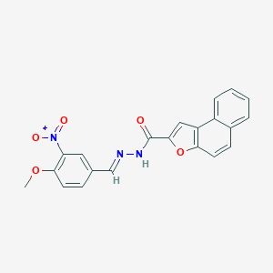 molecular formula C21H15N3O5 B302293 N'-{3-nitro-4-methoxybenzylidene}naphtho[2,1-b]furan-2-carbohydrazide 