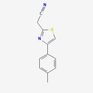 molecular formula C12H10N2S B3022932 2-[4-(4-Methylphenyl)-1,3-thiazol-2-yl]acetonitrile CAS No. 250579-91-0