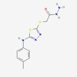 molecular formula C11H13N5OS2 B3022965 (5-p-Tolylamino-[1,3,4]thiadiazol-2-ylsulfanyl)-acetic acid hydrazide CAS No. 52494-24-3