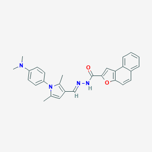 molecular formula C28H26N4O2 B302299 N'-[(E)-{1-[4-(dimethylamino)phenyl]-2,5-dimethyl-1H-pyrrol-3-yl}methylidene]naphtho[2,1-b]furan-2-carbohydrazide 