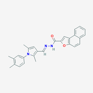molecular formula C28H25N3O2 B302300 N'-{(E)-[1-(3,4-dimethylphenyl)-2,5-dimethyl-1H-pyrrol-3-yl]methylidene}naphtho[2,1-b]furan-2-carbohydrazide 
