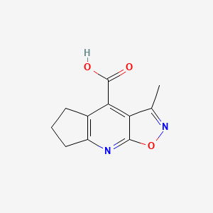 molecular formula C11H10N2O3 B3023003 3-methyl-6,7-dihydro-5H-cyclopenta[b]isoxazolo[4,5-e]pyridine-4-carboxylic acid CAS No. 937657-94-8