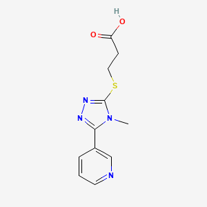 molecular formula C11H12N4O2S B3023039 3-{[4-甲基-5-(3-吡啶基)-4H-1,2,4-三唑-3-YL]硫代}丙酸 CAS No. 333786-74-6