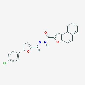 molecular formula C24H15ClN2O3 B302304 N'-{[5-(4-chlorophenyl)-2-furyl]methylene}naphtho[2,1-b]furan-2-carbohydrazide 