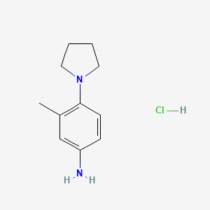 molecular formula C11H17ClN2 B3023053 Benzenamine, 3-methyl-4-(1-pyrrolidinyl)-, monohydrochloride CAS No. 68155-75-9