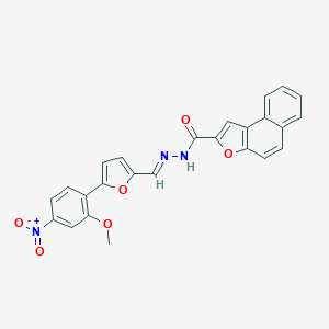 molecular formula C25H17N3O6 B302306 N'-[(5-{4-nitro-2-methoxyphenyl}-2-furyl)methylene]naphtho[2,1-b]furan-2-carbohydrazide 