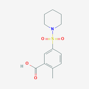 molecular formula C13H17NO4S B3023060 2-Methyl-5-(piperidin-1-ylsulfonyl)benzoic acid CAS No. 329908-47-6