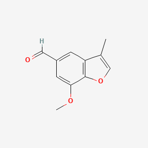 molecular formula C11H10O3 B3023087 7-methoxy-3-methyl-5-Benzofurancarboxaldehyde CAS No. 342600-59-3