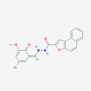 molecular formula C21H15BrN2O4 B302309 N'-[(Z)-(3-bromo-5-methoxy-6-oxocyclohexa-2,4-dien-1-ylidene)methyl]benzo[e][1]benzofuran-2-carbohydrazide 