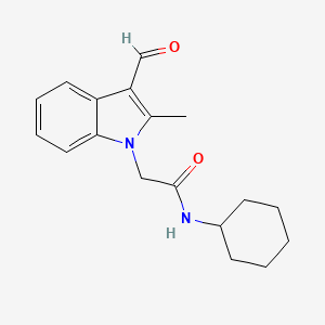 molecular formula C18H22N2O2 B3023170 N-cyclohexyl-2-(3-formyl-2-methyl-1H-indol-1-yl)acetamide CAS No. 436096-87-6