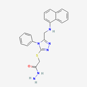 2-({5-[(1-naphthylamino)methyl]-4-phenyl-4H-1,2,4-triazol-3-yl}thio)acetohydrazide