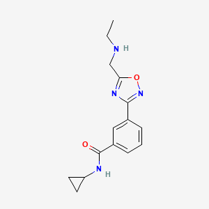 molecular formula C15H18N4O2 B3023187 N-cyclopropyl-3-{5-[(ethylamino)methyl]-1,2,4-oxadiazol-3-yl}benzamide CAS No. 1119452-62-8