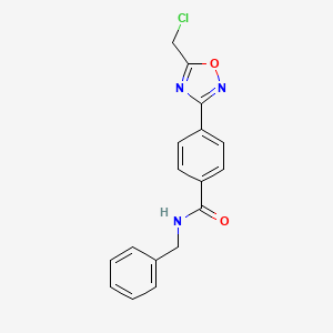 molecular formula C17H14ClN3O2 B3023189 N-benzyl-4-[5-(chloromethyl)-1,2,4-oxadiazol-3-yl]benzamide CAS No. 1119450-84-8