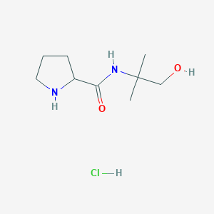 molecular formula C9H19ClN2O2 B3023249 N-(2-Hydroxy-1,1-dimethylethyl)-2-pyrrolidinecarboxamide hydrochloride CAS No. 1236266-84-4