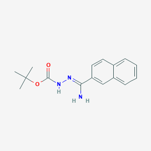 molecular formula C16H19N3O2 B3023256 tert-Butyl 2-(amino(naphthalen-2-yl)methylene)hydrazinecarboxylate CAS No. 1053655-99-4