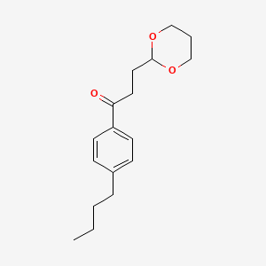 molecular formula C17H24O3 B3023283 4'-n-Butyl-3-(1,3-dioxan-2-yl)propiophenone CAS No. 898787-13-8