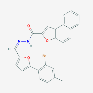 molecular formula C25H17BrN2O3 B302329 N'-{[5-(2-bromo-4-methylphenyl)-2-furyl]methylene}naphtho[2,1-b]furan-2-carbohydrazide 