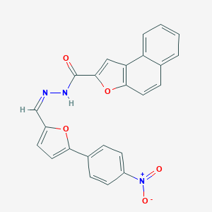 molecular formula C24H15N3O5 B302332 N'-[(5-{4-nitrophenyl}-2-furyl)methylene]naphtho[2,1-b]furan-2-carbohydrazide 