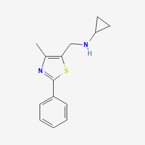 molecular formula C14H16N2S B3023325 N-[(4-methyl-2-phenyl-1,3-thiazol-5-yl)methyl]cyclopropanamine dihydrochloride CAS No. 937667-91-9