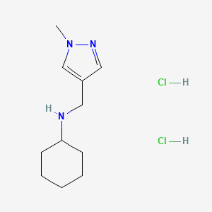 molecular formula C11H21Cl2N3 B3023326 N-[(1-methyl-1H-pyrazol-4-yl)methyl]cyclohexanamine dihydrochloride CAS No. 1049752-52-4