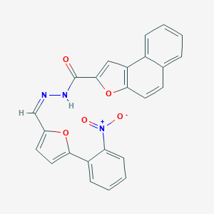 molecular formula C24H15N3O5 B302333 N'-[(5-{2-nitrophenyl}-2-furyl)methylene]naphtho[2,1-b]furan-2-carbohydrazide 