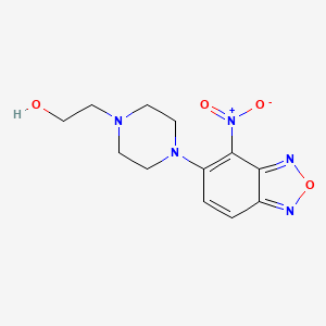 molecular formula C12H15N5O4 B3023407 1-哌嗪乙醇，4-(4-硝基-5-苯并呋喃唑基)- CAS No. 65427-77-2
