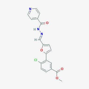 molecular formula C19H14ClN3O4 B302345 methyl 4-chloro-3-(5-{(E)-[2-(pyridin-4-ylcarbonyl)hydrazinylidene]methyl}furan-2-yl)benzoate 