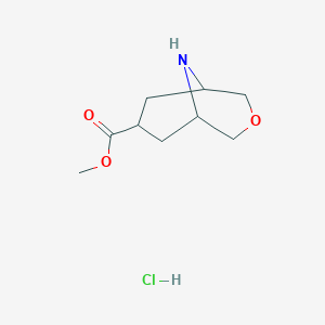 molecular formula C9H16ClNO3 B3023455 Methyl 3-oxa-9-azabicyclo[3.3.1]nonane-7-carboxylate hydrochloride CAS No. 1524708-14-2