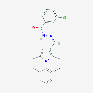 molecular formula C22H22ClN3O B302346 3-chloro-N'-{[1-(2,6-dimethylphenyl)-2,5-dimethyl-1H-pyrrol-3-yl]methylene}benzohydrazide 