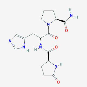 molecular formula C16H22N6O4 B3023481 (S)-N-((R)-1-((S)-2-Carbamoylpyrrolidin-1-yl)-3-(1H-imidazol-4-yl)-1-oxopropan-2-yl)-5-oxopyrrolidine-2-carboxamide CAS No. 40600-90-6