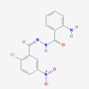 molecular formula C14H11ClN4O3 B302350 2-amino-N'-{2-chloro-5-nitrobenzylidene}benzohydrazide 