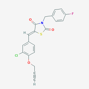 molecular formula C20H13ClFNO3S B302354 (5Z)-5-[3-chloro-4-(prop-2-yn-1-yloxy)benzylidene]-3-(4-fluorobenzyl)-1,3-thiazolidine-2,4-dione 