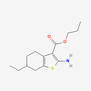 molecular formula C14H21NO2S B3023551 Propyl 2-amino-6-ethyl-4,5,6,7-tetrahydro-1-benzothiophene-3-carboxylate CAS No. 540519-16-2