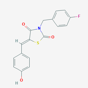 molecular formula C17H12FNO3S B302357 3-(4-Fluorobenzyl)-5-(4-hydroxybenzylidene)-1,3-thiazolidine-2,4-dione 