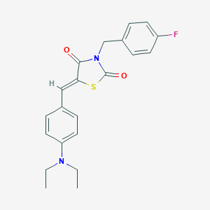 molecular formula C21H21FN2O2S B302358 5-[4-(Diethylamino)benzylidene]-3-(4-fluorobenzyl)-1,3-thiazolidine-2,4-dione 