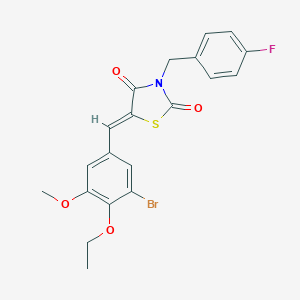 molecular formula C20H17BrFNO4S B302360 (5Z)-5-(3-bromo-4-ethoxy-5-methoxybenzylidene)-3-(4-fluorobenzyl)-1,3-thiazolidine-2,4-dione 