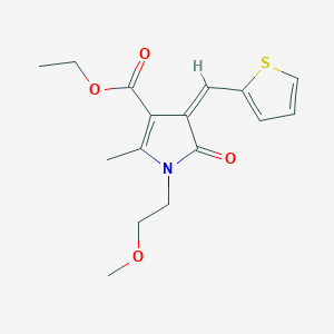 molecular formula C16H19NO4S B302362 ethyl 1-(2-methoxyethyl)-2-methyl-5-oxo-4-(2-thienylmethylene)-4,5-dihydro-1H-pyrrole-3-carboxylate 