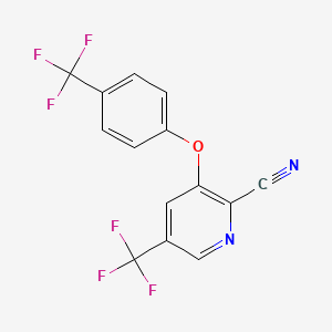5-(Trifluoromethyl)-3-[4-(trifluoromethyl)phenoxy]pyridine-2-carbonitrile