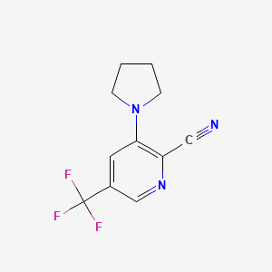 3-Pyrrolidin-1-yl-5-(trifluoromethyl)pyridine-2-carbonitrile