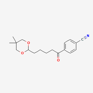 molecular formula C18H23NO3 B3023677 4'-Cyano-5-(5,5-dimethyl-1,3-dioxan-2-YL)valerophenone CAS No. 898756-80-4